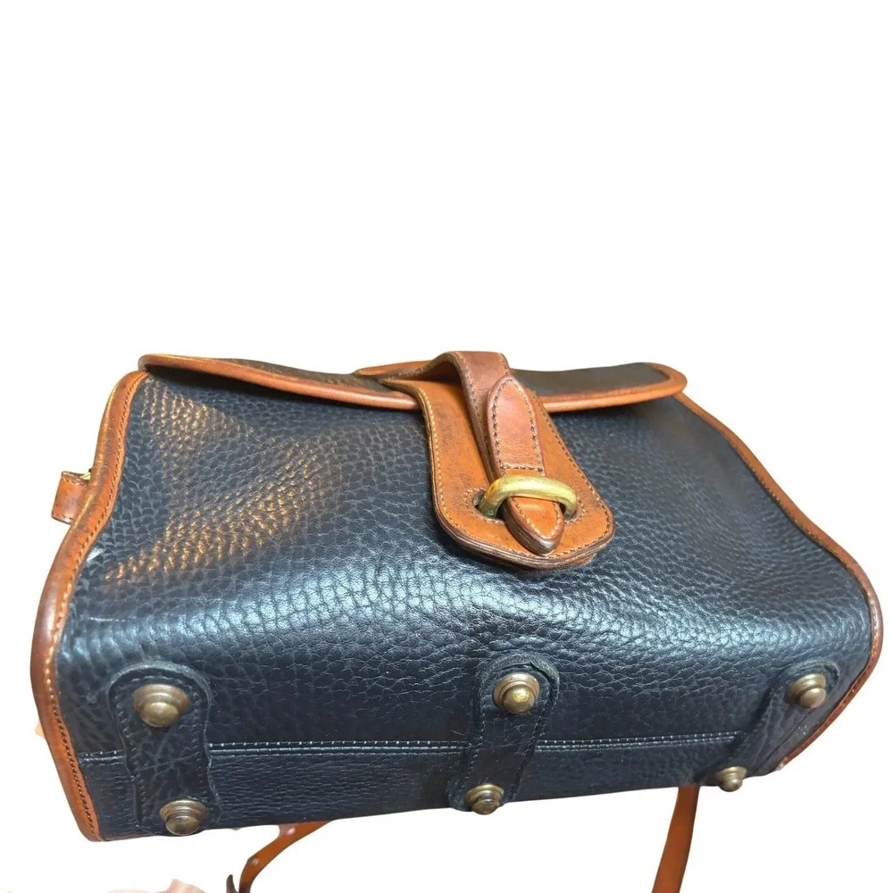 Dooney & Bourke All Weather Leather Vintage Navy‎  Crossbody Bag Brass Duck Fob